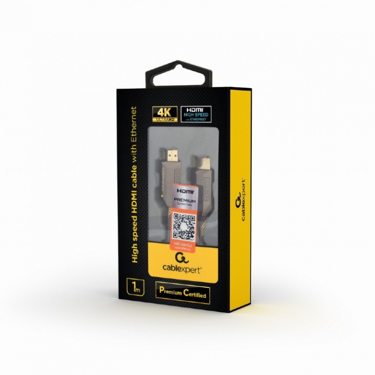 Imagine Cablu HDMI Premium 4K@60Hz T-T 1m, Gembird CCBP-HDMIPCC-1M